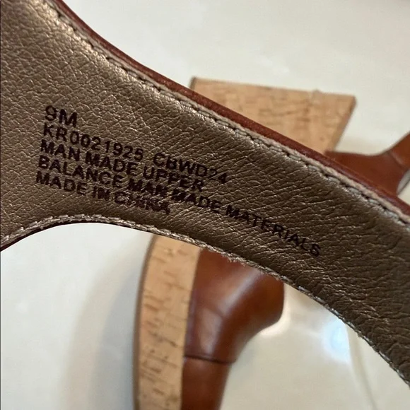 Kork-Ease Tan Leather Wedge Sandals - Picture 4 of 7